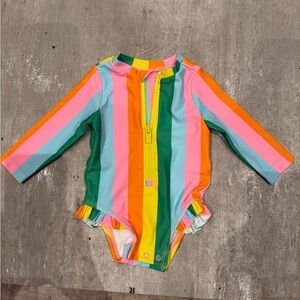 Old Navy Orange and Pink Rashguard Swimwear